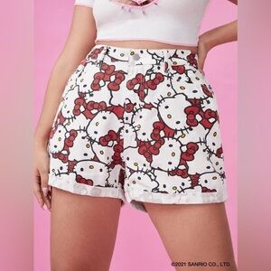 Hello Kitty White and Red Women's Shorts